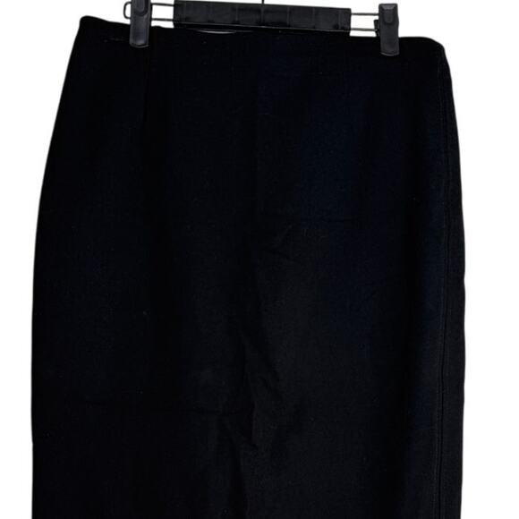 Zara Professional Straight Pencil Fitted Midi Stretch Skirt Back Slit L Black - Picture 2 of 15